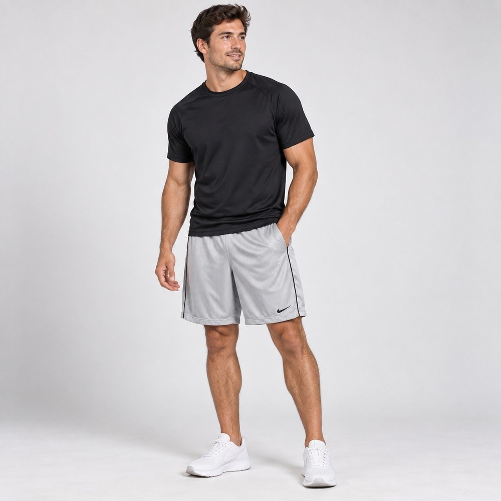 Nike Basketball Mens Large Off White Side Stripe Baggy Mesh Shorts Y2K Style